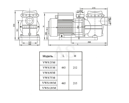 Насос для бассейна Aquaviva LX STP75M (220 В, 8 м3/год, 0.75 HP)