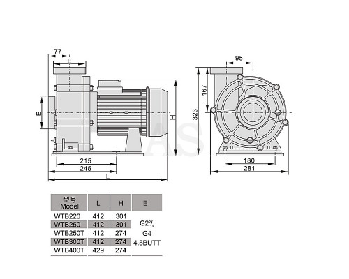 Насос для бассейна Aquaviva LX WTB300T (380 В, 60 м3/год, 4 HP)