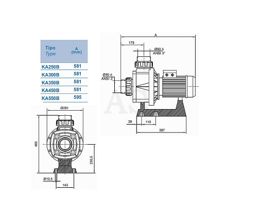 Насос для бассейна Hayward HCP10553E1 KA550 T1.B (380 В, 78 м3/год, 5.5 HP)