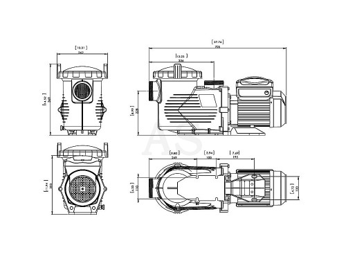 Насос для бассейна Emaux EPV200 (220 В, 29 м3/год, 2 HP) зі змін. швид.