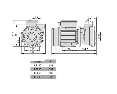 Насос для бассейна Aquaviva LX LP300M (220 В, 35 м3/год, 3 HP)