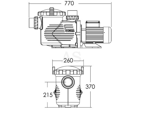 Насос для бассейна Emaux EPH300 (380 В, 32 м3/год, 3 HP)