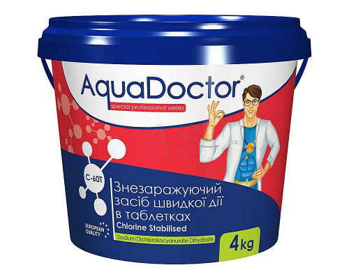Дезінфектант на основі хлору швидкої дії AquaDoctor C-60T - 4кг