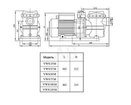 Насос для бассейна Aquaviva LX STP150M (220 В, 20 м3/год, 1.5 HP)