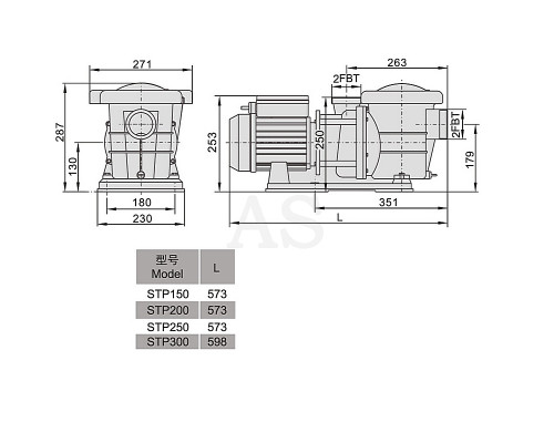 Насос для бассейна Aquaviva LX STP200T (380 В, 24 м3/год, 2 HP)