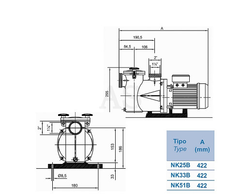 Насос для бассейна Kripsol Ninfa NK 33 (220 В, 8.4 м3/год, 0.33 НР)