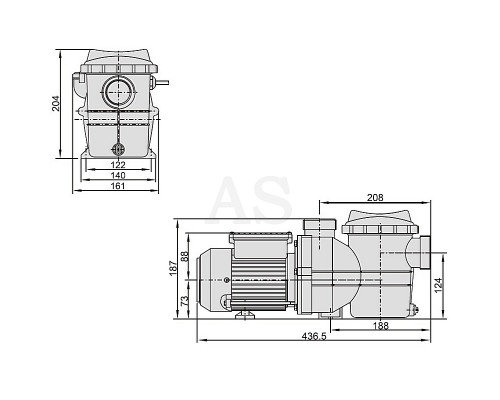 Насос для бассейна Aquaviva LX SMP020M (220 В, 7 м3/год, 0.35 НР)