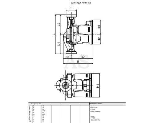 Насос циркуляційний побутової DAB EVOSTA2 20-75/180 SOL