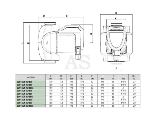Насос циркуляційний побутової DAB EVOTRON 40/130 1/2 SOL