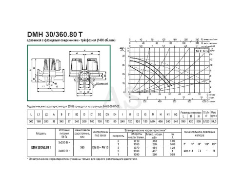 Насос циркуляционный промышленный DAB DMH 30/360.80 T (505970122)