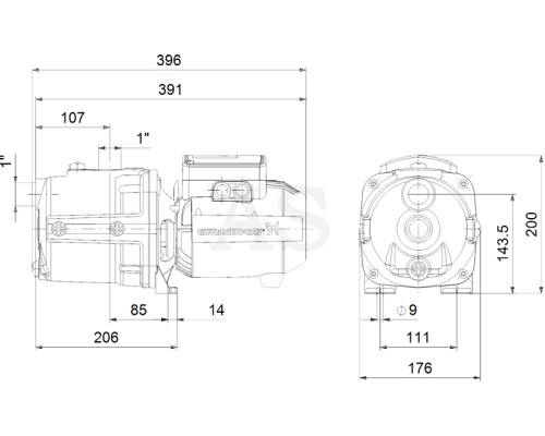 Самовсмоктуючий насос Grundfos JPA 4-47 (98946091)