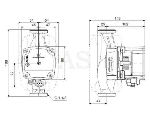 Циркуляційний насос Grundfos ALPHA1 L 25-60 180 (99160584)