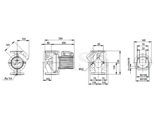 Циркуляційний насос Grundfos UPS 32-120 F 220 1х230V PN6/10 (96401837)