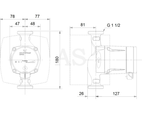 Циркуляційний насос Grundfos Alpha2 L 25-60 180 (95047564)
