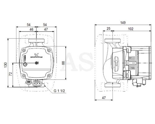 Циркуляційний насос Grundfos ALPHA1 L 25-60 130 (99160583)