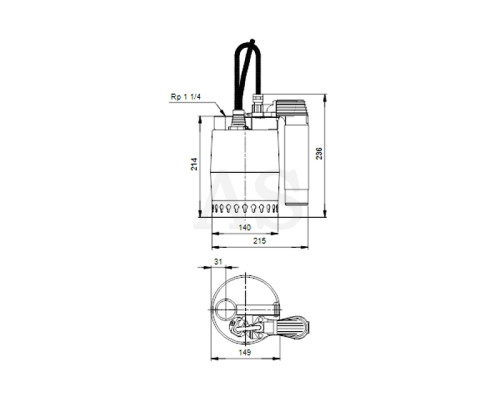 Дренажний насос Grundfos Unilift KP 250-AV-1, кабель 5 м (012H1400)