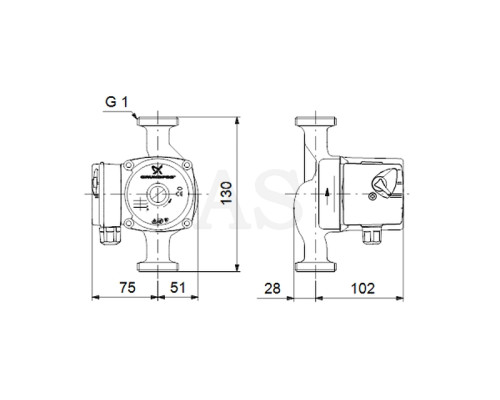 Циркуляційний насос Grundfos UPS 15-40 130 (96281368)