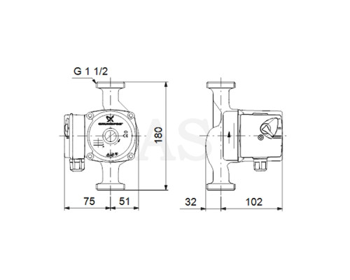 Циркуляційний насос Grundfos UPS 25-60 N 180 (96913085)