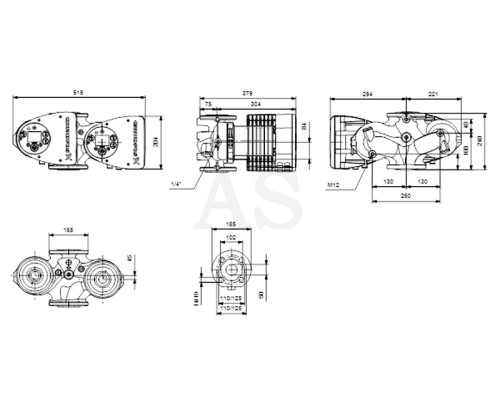 Здвоєний цируляційний насос Grundfos Magna3 D 50-80 F 240 PN6/10 (97924477)