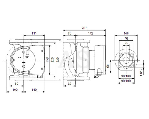 Циркуляційний насос Grundfos Magna1 32-80 F 220 PN6/10 (99221275)