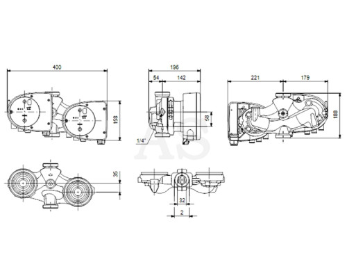 Циркуляційний насос Grundfos Magna1 D 32-60 180 PN10 (99221239)
