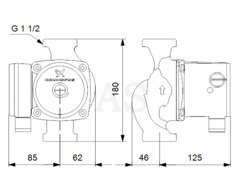 Циркуляційний насос Grundfos UPS 25-80 N 180 (95906439)