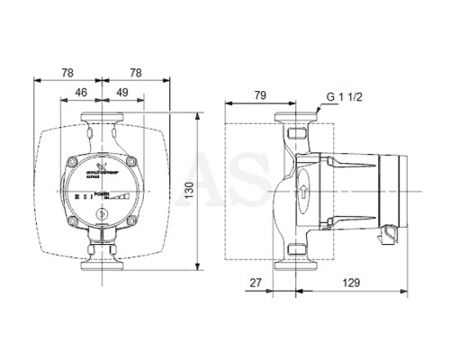 Циркуляційний насос Grundfos Alpha2 L 25-40 130 (95047561)