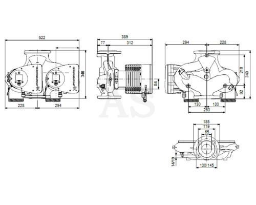 Здвоєний цируляційний насос Grundfos Magna3 D 65-120 F 340 PN6/10 (97924493)