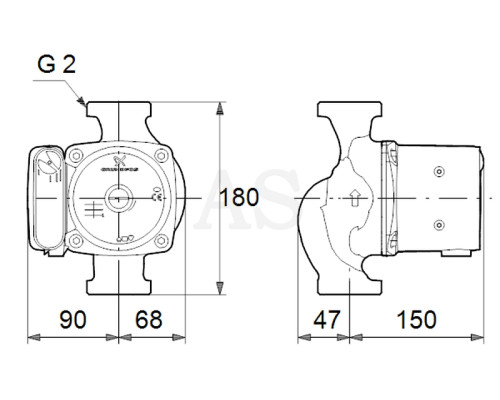 Циркуляційний насос Grundfos UPS 32-100 N 180 (95906489)