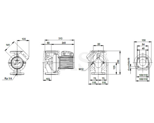 Циркуляційний насос Grundfos UPS 40-120 F 250 3x400-415V PN6/10 (96401944)