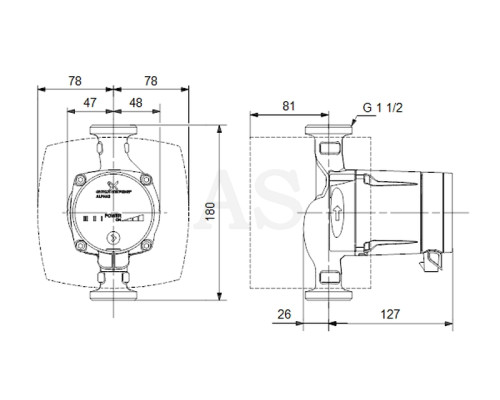 Циркуляційний насос Grundfos Alpha2 L 25-40 180 (95047562)