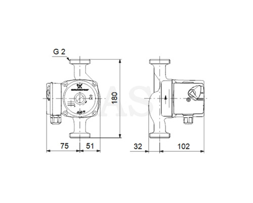 Циркуляційний насос Grundfos UPS 32-70 180 (96621355)