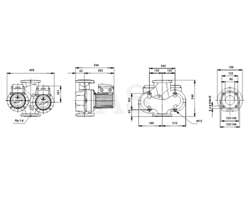 Здвоєний циркуляц. насос GrundfosUPSD 65-60/2 F 3х400V PN6/10 (96408935)