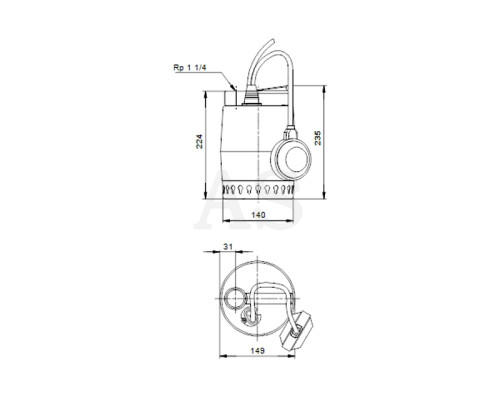 Дренажний насос Grundfos Unilift KP350-A-1, кабель 5 м (013N1600)