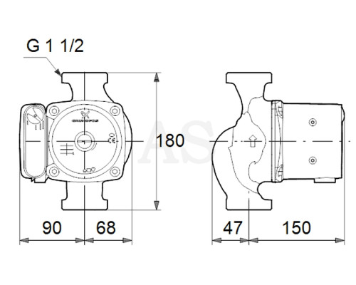 Циркуляційний насос Grundfos UPS 25-100 180 (95906480)