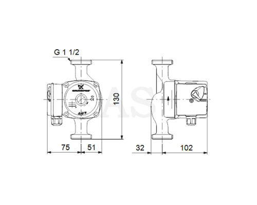 Циркуляційний насос Grundfos UPS 25-70 130 (96621356)