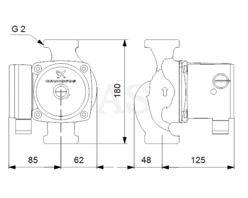 Циркуляційний насос Grundfos UPS 32-80 180 (95906442)