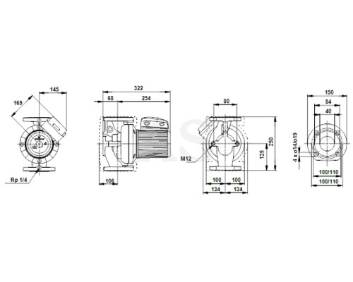 Циркуляційний насос Grundfos UPS 40-180 F 250 3x400-415V PN6/10 (96401979)
