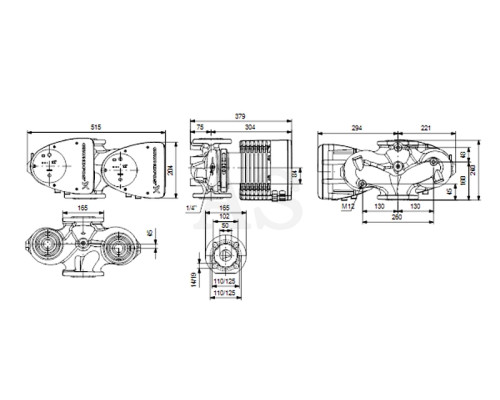 Циркуляційний насос Grundfos Magna1 D 50-80 F 240 PN6/10 (99221340)