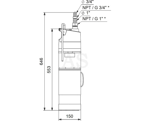Погружна насосна установка для колодязя Grundfos SBA 3-45 A (97896290)