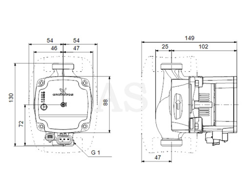 Циркуляційний насос Grundfos ALPHA1 L 15-60 130 (99160574)