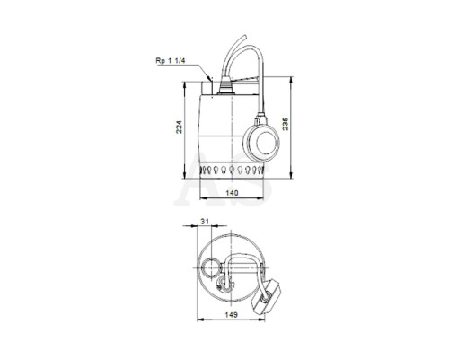 Дренажний насос Grundfos Unilift KP350-A-1, кабель 10 м (013N1800)