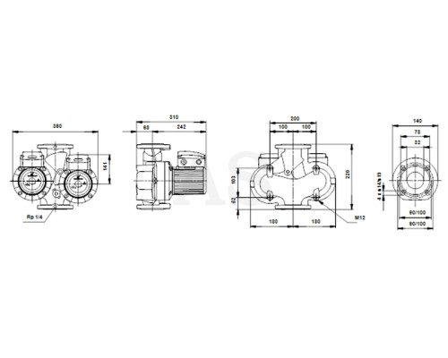 Здвоєний циркуляц. насос Grundfos UPSD 32-60 F 1x230V PN6/10 з реле (96401783)