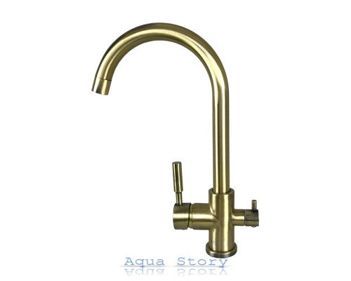 Кухонний змішувач Globus Lux LAZER GLLR-0333 BRONZE БРОНЗОВИЙ комбінований