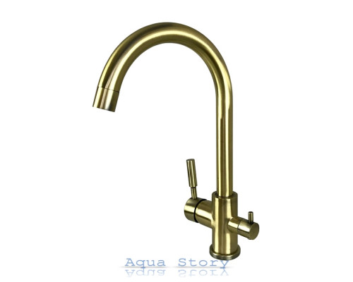 Кухонний змішувач Globus Lux LAZER GLLR-0333 BRONZE БРОНЗОВИЙ комбінований