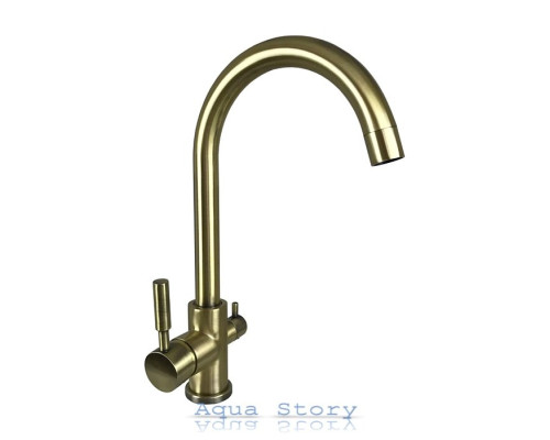 Кухонний змішувач Globus Lux LAZER GLLR-0333 BRONZE БРОНЗОВИЙ комбінований