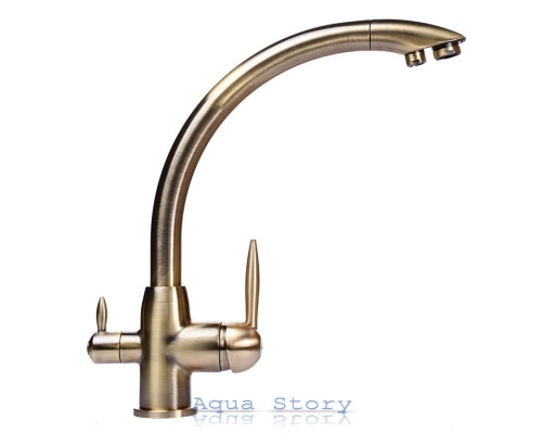 Кухонний змішувач Globus Lux LAZER GLLR-0777 BRONZE БРОНЗОВИЙ комбінований