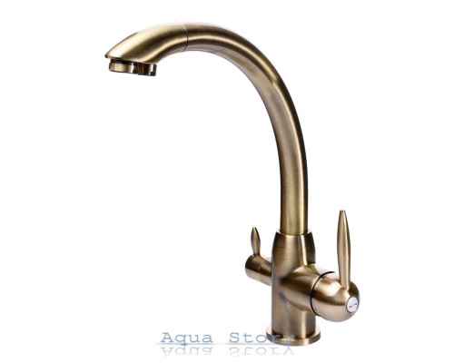 Кухонний змішувач Globus Lux LAZER GLLR-0777 BRONZE БРОНЗОВИЙ комбінований