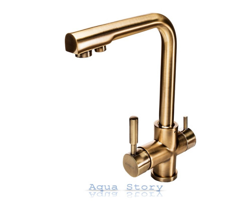 Кухонний змішувач Globus Lux LAZER GLLR-0888 BRONZE БРОНЗОВИЙ комбінований