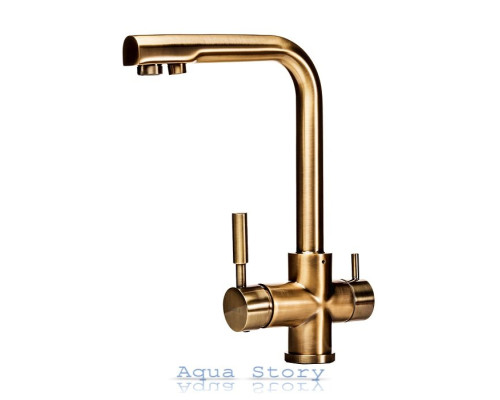 Кухонний змішувач Globus Lux LAZER GLLR-0888 BRONZE БРОНЗОВИЙ комбінований